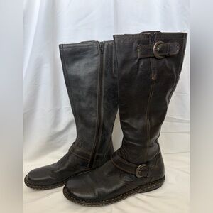 boc Black Leather Knee-High Boots with Buckles size 8.5